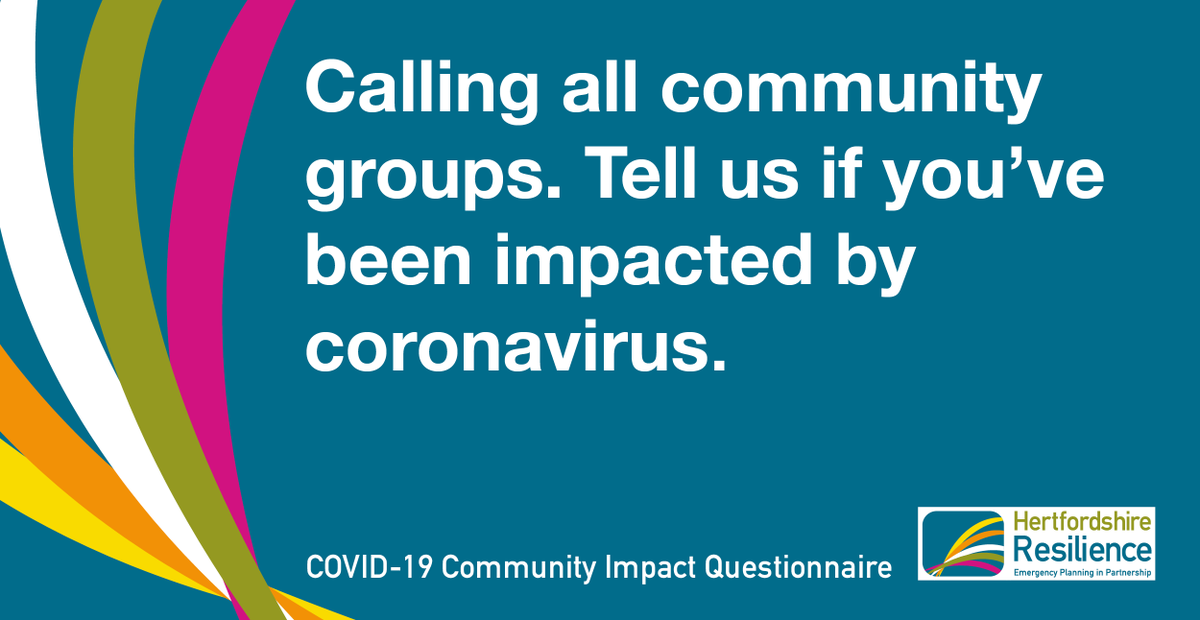 BroxbourneCrea1's tweet photo. Work or volunteer for a community group? Hertfordshire’s Local Resilience Forum wants to hear from groups affected by coronavirus. Please complete this survey by Tuesday 30 June: https://t.co/wdC1C7wD3Z https://t.co/itaBLXZXdW