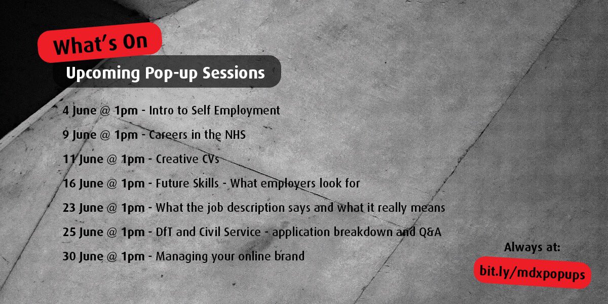 CrimAndSoc's tweet photo. There still time to jot some of these Pop-up sessions in your diary 💡 - hosted by @mdxworks - always at: https://t.co/jct2R5Ohwx ✨ https://t.co/o5IqhiqC3m