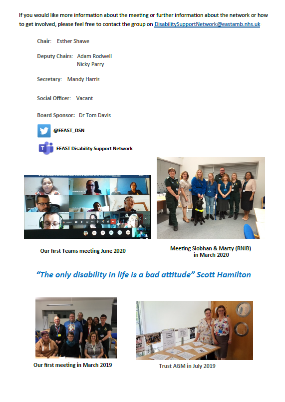 DSN Leaflet with our aims and objectives