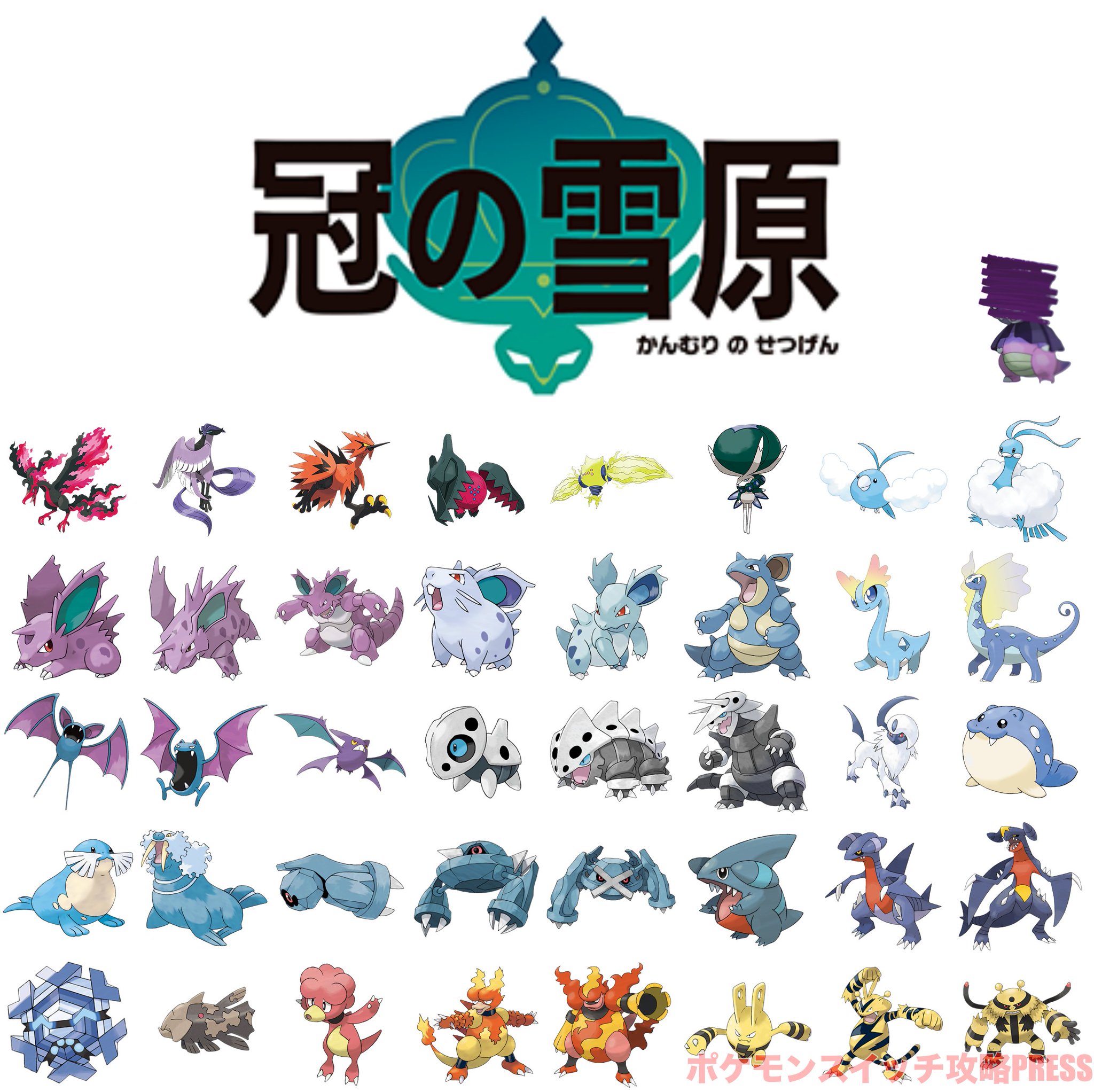 ポケモンゲーム情報 ポケモンスイッチ攻略press ポケモン剣盾 冠の雪原 で内定 追加 新ポケモンを一覧にしました カンムリせつげん図鑑では追加ポケモン数は100種類以上 あと60匹くらい追加予定 映像確認のみ 進化前後雄雌も追加 ポケモンゲーム情報 ポケモンスイッチ攻略press ポケモン剣盾 冠の雪原 で内定 追加 新ポケモンを一覧にしました カンムリせつげん図鑑では追加ポケモン数は100種類以上 あと60匹くらい追加予定 映像確認のみ 進化前後雄雌も追加