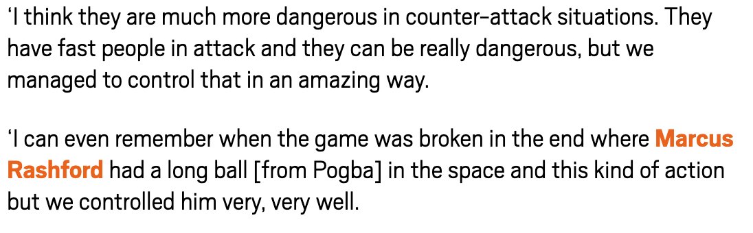 - Spurs' defensive line was deep from the start of the game with Mourinho very wary of Rashford & Martial's counter-attacking threat. Man Utd have the highest % of counter-attacking goals in the Premier League - 19%Mourinho's post-match quotes clearly demonstrated this: