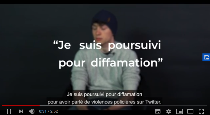 <a href="/LoanTorondel/">Loan Torondel</a>, ex-membre <a href="/AubergeMigrants/">L'Auberge des Migrants</a> : "Je suis poursuivi pour diffamation pour avoir parlé de #ViolencesPolicières sur @TwitterFrance ". Tt comprendre en 2'52. Video #LACoalition. Défendons les #LibertesAssociatives https://! youtube.com/watch?v=bA4hXY…  lacoalition.fr