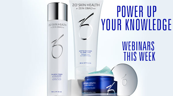 This week's ZO Skin Health webinars are on "Power Up Your Knowledge". To register to any of the below webinars, please contact your sales rep or email training@wigmoremedical.com.  

All times &amp; topics here - wigmoremedical.com/Training/webin… 

#webinar #training #onlinetraining