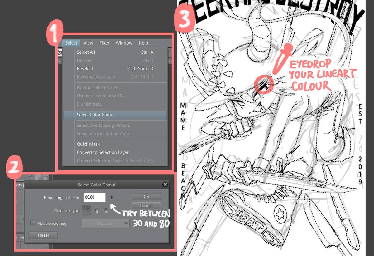 how to salvage your lineart if you accidentally merged it with the sketch and can't undo far back enough https://t.co/h1fCDSH4fa 