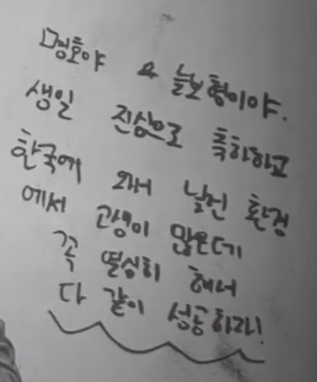 wonwoo: myungho-ya, it's sloth hyung.i sincerely wish you a happy birthday.it must be hard for you in this unfamiliar environment after coming to korea but let's make sure we succeed all together by practicing hard!