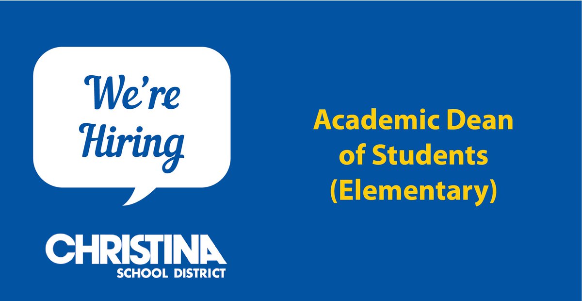 ChristinaK12's tweet photo. #JoinCSD: We are now hiring an Academic Dean of Students at #BraderES! 10 months/year, full-time with excellent benefits! Closing date: July 2. #netDE #eduDE | https://t.co/SuK61yOs1L https://t.co/K4BmWguIxO
