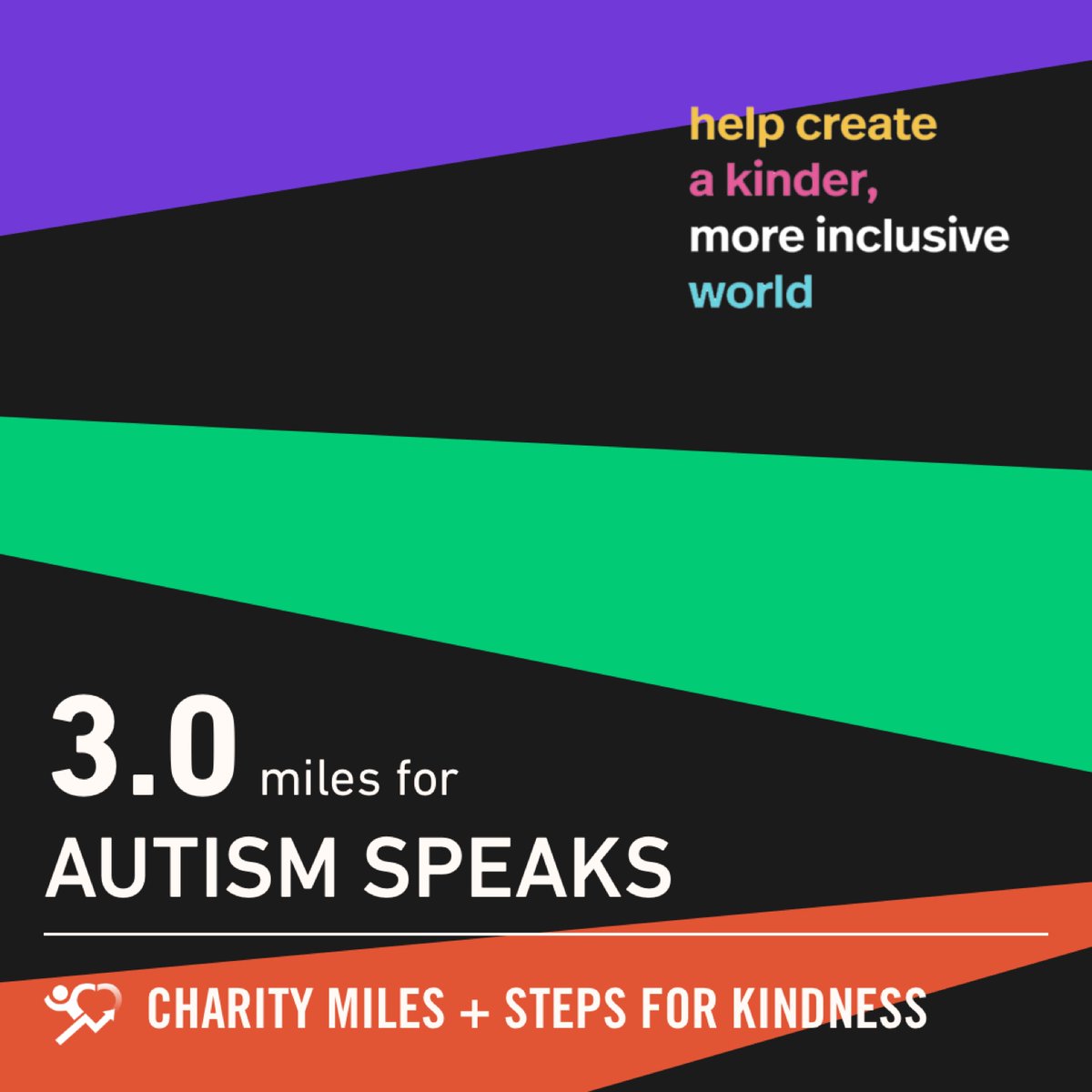 HHGStudio's tweet image. 3.0 @CharityMiles for @autismspeaks. #StepsForKindness