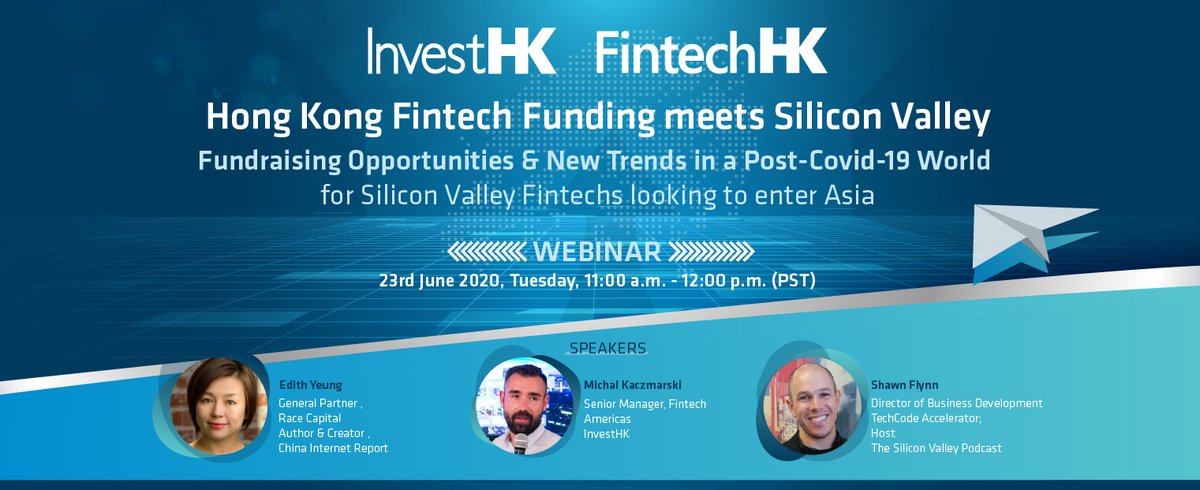 TechCodeUS's tweet image. I am thrilled to be joining colleagues from InvestHK and Race Capital to bring you a virtual and interactive event about opportunities for US #Fintechs looking to enter Asia.
Tune in on June 23rd, at 11:00AM PST, it's free! 
hopin.to/events/hk-fint…