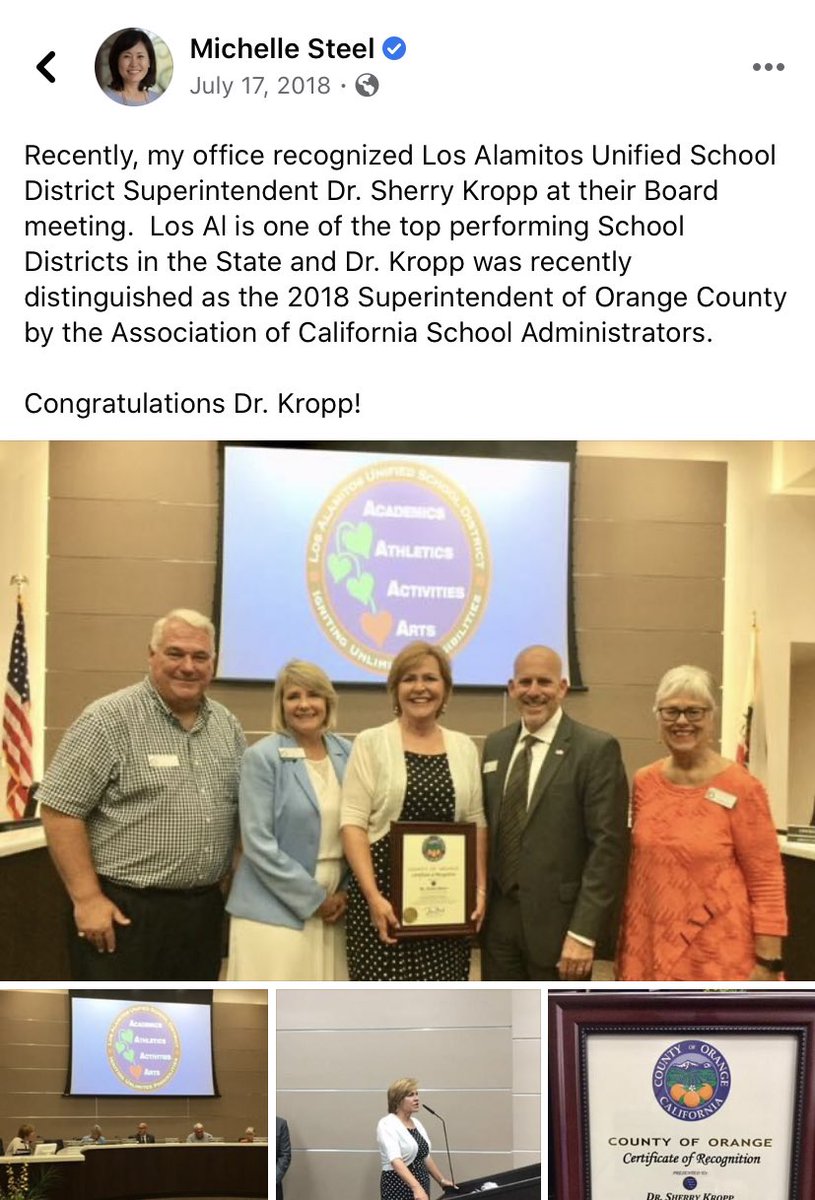 Also on the panel is Sherry Kropp,Los Alamitos Superintendent who worked w/ Dr Barke. Please review previous posts regarding the corruption at that district. Kropp also appointed Jeff Barke to the Measure G oversight committee when he lost re-election to the School Board in 2018.