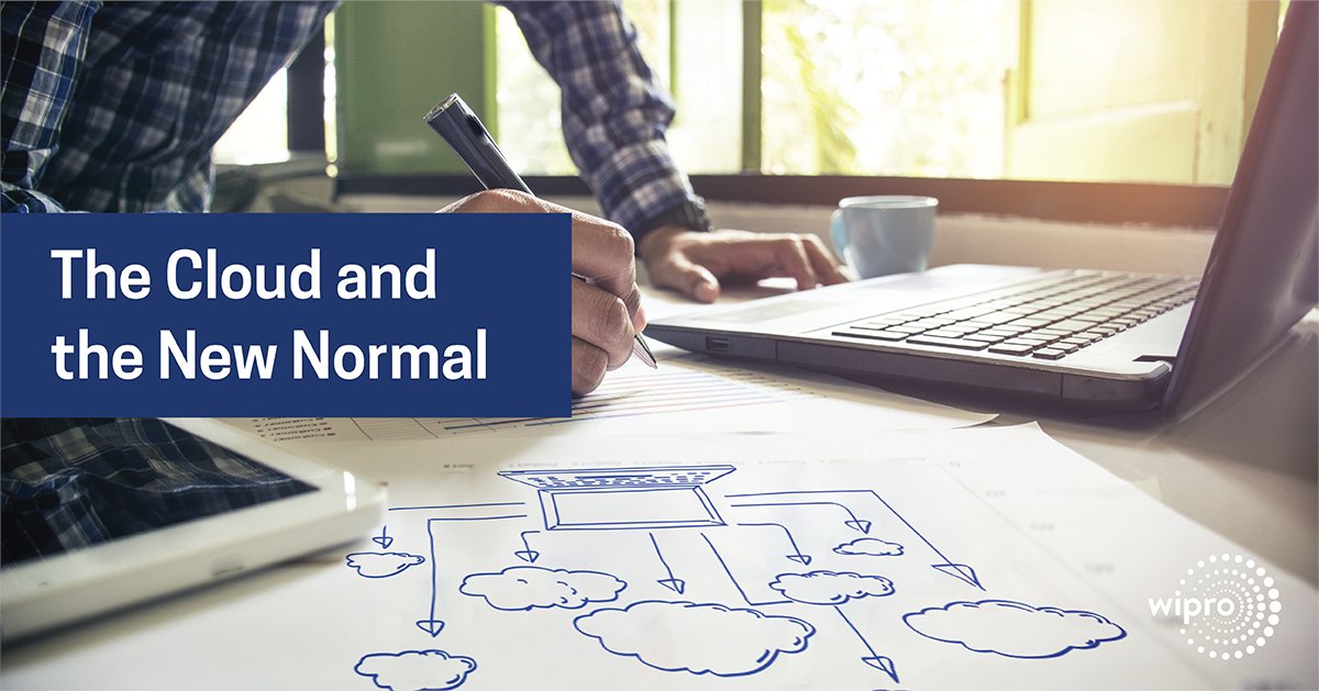 Wipro's tweet photo. Global lockdowns have fast-tracked #digital adoption, making the #cloud essential. It offers anytime/anywhere access at scale, which means #CXOs will look to it more seriously to support #BusinessContinuity and more, while reducing risk: https://t.co/J29Hmy1qTx

#WinningWithCloud https://t.co/BjWlMzCF72