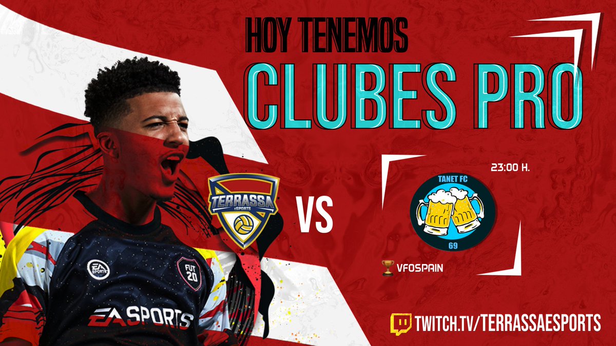 #TerrassaAcademy | Primera ronda dels playoffs per l'equip de @david_virgili 🔥

🏆<a href="/VFOspain_ps/">VFOspain PS</a> - PLAYOFFS D'ASCENS
 
23:00 H. vs <a href="/Tanet_Fc/">Tanet Fc</a> 

Som-hi 🔴⚪️

🖥 twitch.tv/su_xexu      
#famíliaTerrassaFC