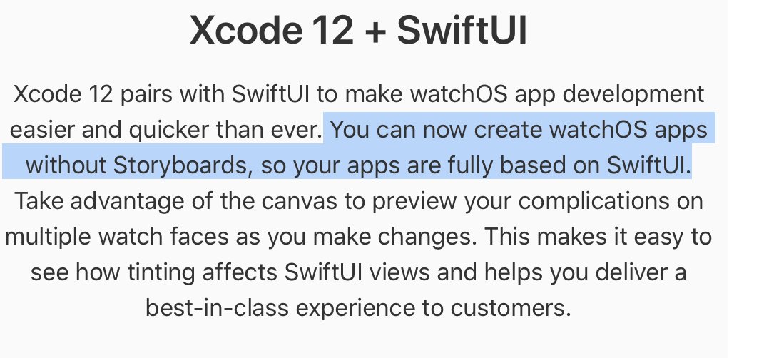_DavidSmith's tweet photo. No more required storyboards for watchOS apps! https://t.co/UK9jiTEZM7