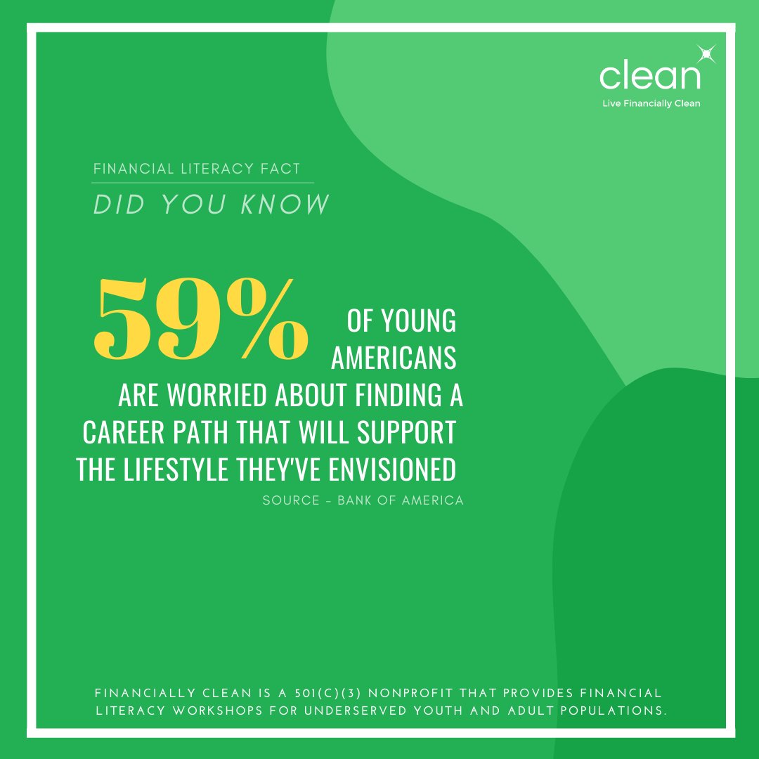 FinancialClean's tweet photo. Let’s talk about careers and finance! Many young adults worry about finding a career path that will support the lifestyle they’ve envisioned. Here at Financially CLEAN we want to provide young adults with the financial knowledge they need to live comfortably! #financialliteracy https://t.co/i8yhp8tTnq