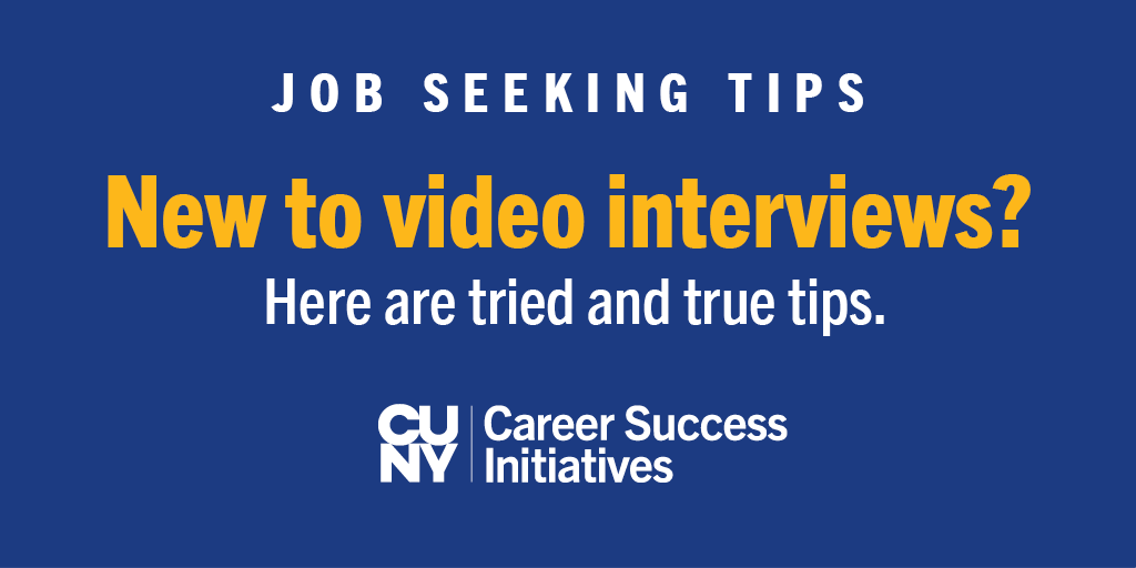 CUNY_Works's tweet photo. Video interview? No problem! Start prepping today: https://t.co/uLjLqOd5LF #CUNYWorksJobTips https://t.co/6Apor2b2Dx