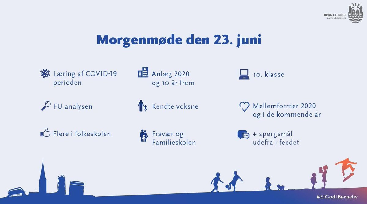 MartOestergaard's tweet image. Ses vi i morgen til det sidste morgenmøde inden sommerferien? 😊🤝☕️i morgen den 23. juni klokken 8:15 på  facebook.com/detviersammenom. 
Intet morgenmøde uden gæster, og denne gang er naturligvis ingen undtagelse. I morgen får jeg besøg af rådmand @thomasmedom 
@MBU_Aarhus