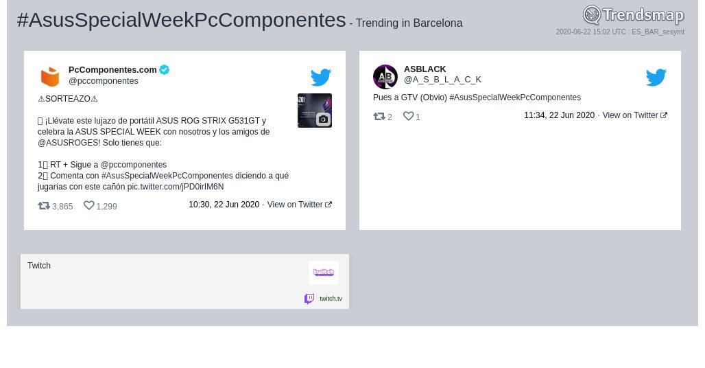 #asusspecialweekpccomponentes es ahora una tendencia en #Barcelona

trendsmap.com/r/ES_BAR_sesymt