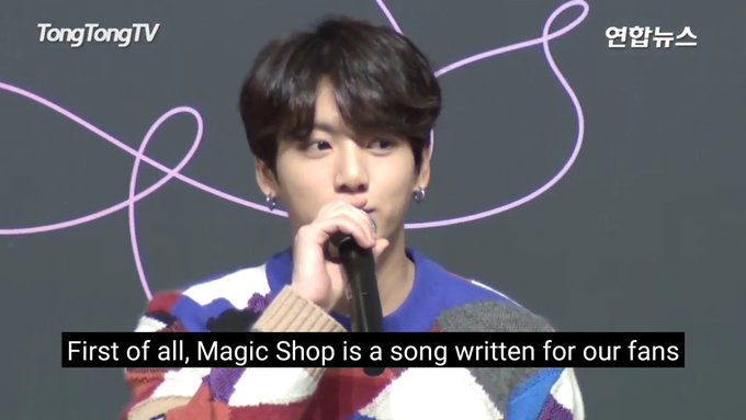 Jungkook produced magic shop and said that it’s a song for army to show us their appreciation and love and it didn’t even feel like he was producing because he was just thinking about us