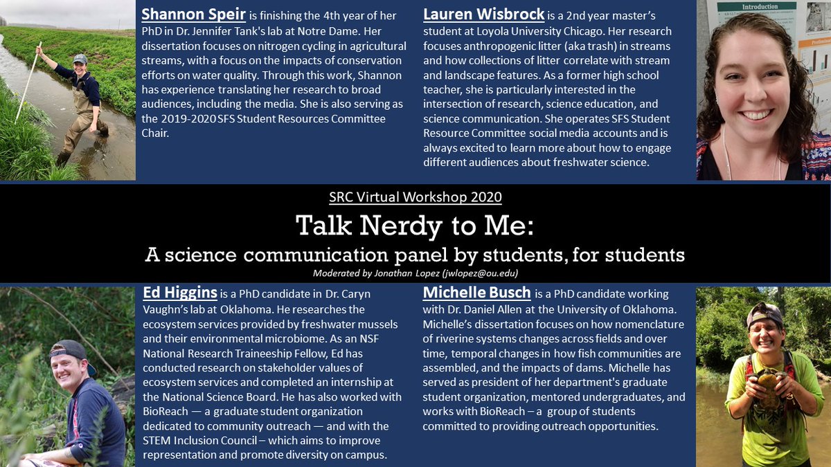 The SRC is also hosting a workshop!Talk Nerdy with us this Tuesday at 10 am EST! It's all about  #SciComm, so come and see how your fellow students communicate their work!