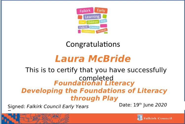 SFX_Nursery's tweet photo. @FCEYteam Well done to our newest member of staff for her commitment and dedication to professional learning. #LearningatHomeScot #FCremoteCLPL https://t.co/qnYIoullHd
