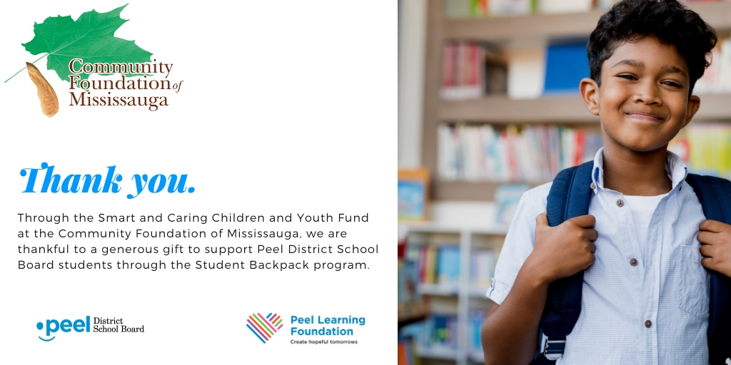 PeelLearningFDN's tweet photo. When school returns, we look forward to continuing to distribute backpacks to @Peelschools students.

Thank you @CFofMississauga for the generous donation to help provide school supplies that each student needs to fully participate in regular classroom work.💙 
#CFofM #CreateHope https://t.co/s2EmT0Qqqe
