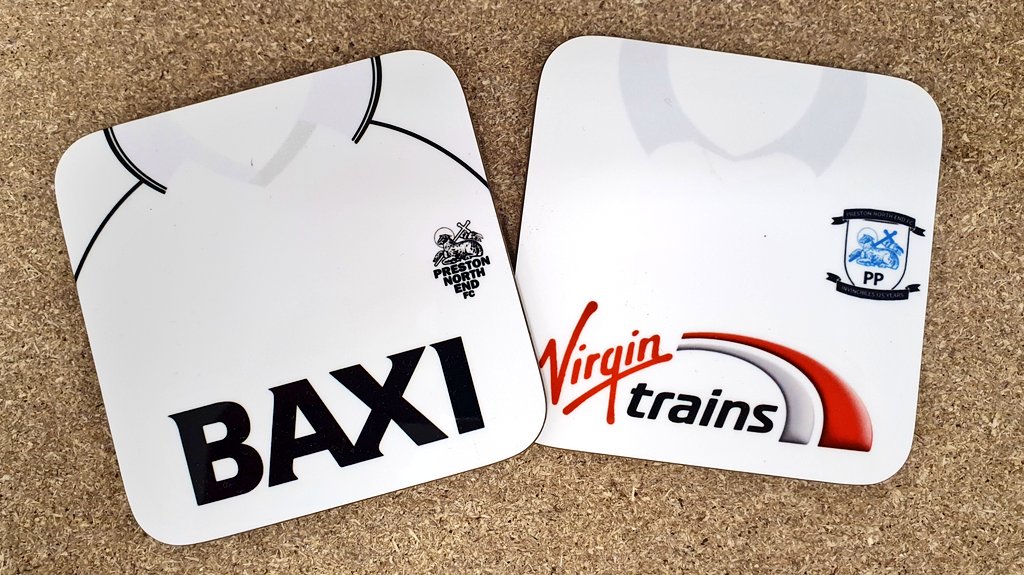 Two coasters that failed QC last week due to ink marks...

Seems a shame to bin them. Retweet and follow to enter, free to a good home! #pnefc #pne