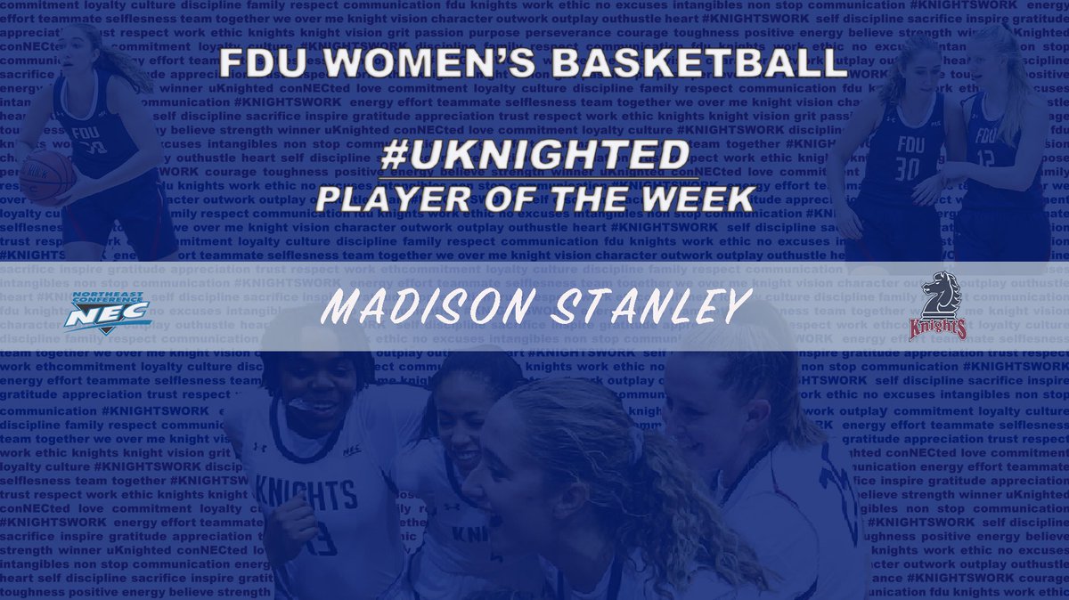 CoachAngSzumilo's tweet photo. Our week 2 #uKnighted Player of the Week recognition goes to our sr fwd @MaddyStanley33! Thatβs two in a row for Madison! Keep the great work! ππ»ππ»ππ»
#KnightVision
#KnightsConNECted
#KnightsWork
#KnightsFamily https://t.co/aNQib5Mqvl