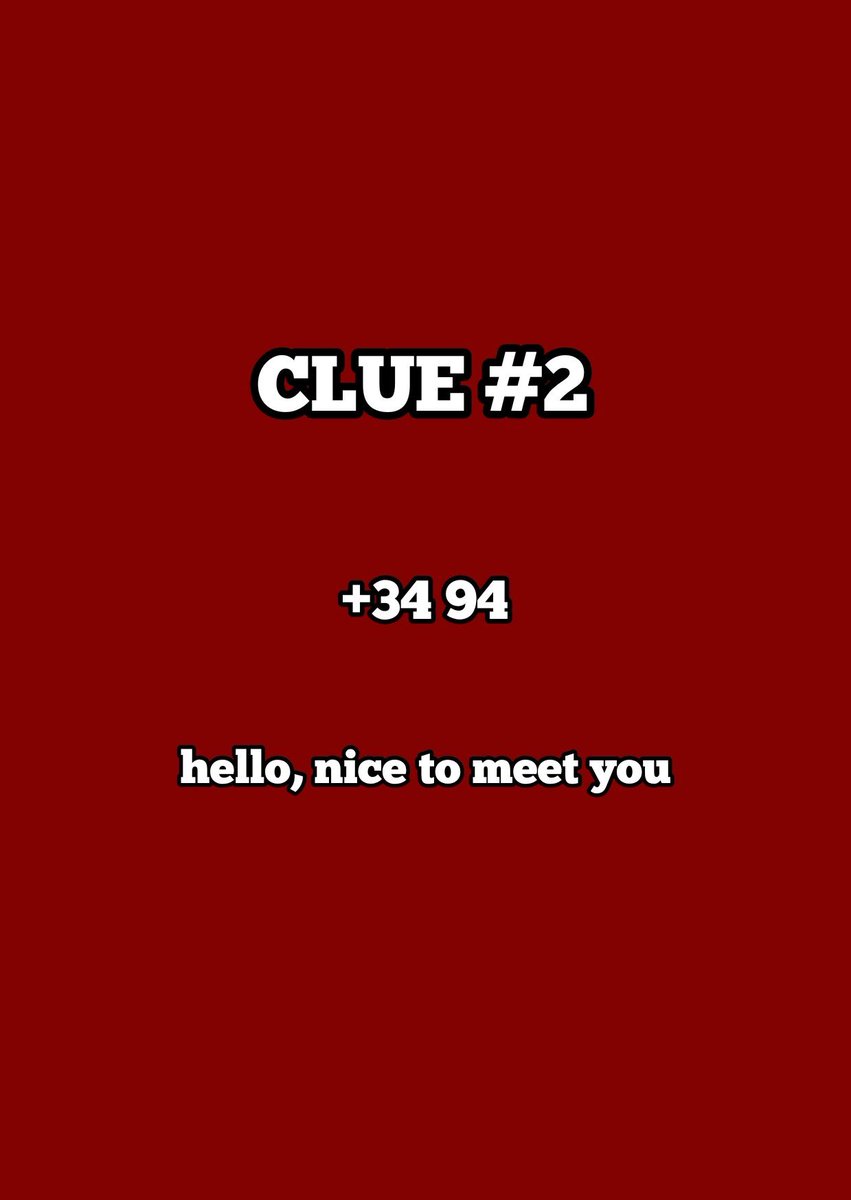 CLUE #2:1. Spain2. 19943. Hello nice to meet you has two different pronounciations for namja and yeoja.There were 3 residents who were born in 1994. True. Sehun, Sohee, and Krystal.I tried to look for some correlation between those three with Spain and guess what..?
