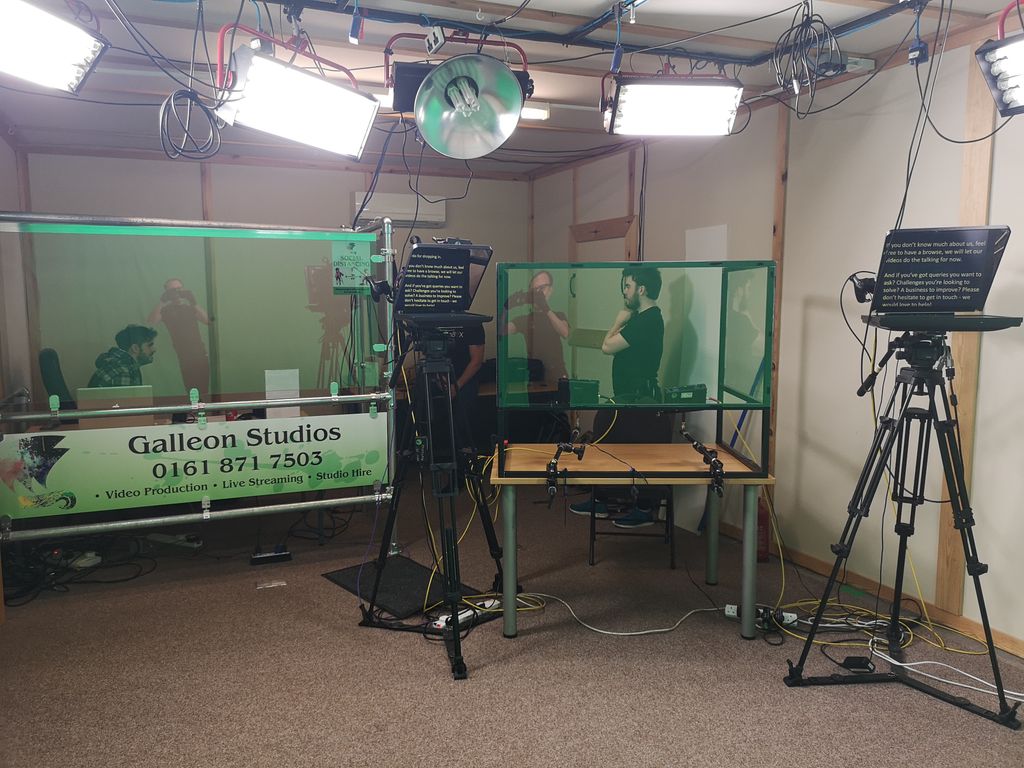 galleonstudios's tweet photo. today we're joined by @learningboxed filming in our socially distance safe Soundproof Studio #elearning #safefilming #studio #videoproduction https://t.co/aJrsoXTq8w