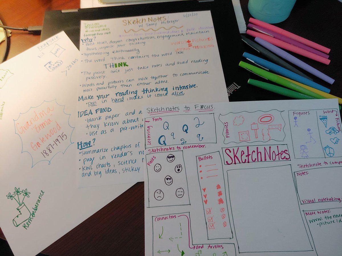 MrsQ_LM's tweet photo. Great PD with @TannyMcG today on sketchnotes. Can't wait to try this out with my students next year. #LMPride #highaims #teacherlife https://t.co/OoBTg2JRWA