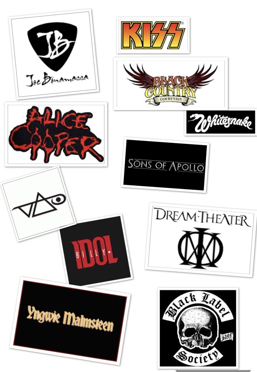 DerekSherinian's tweet image. Post the logos of all bands you have toured or recorded with! #LogoGame