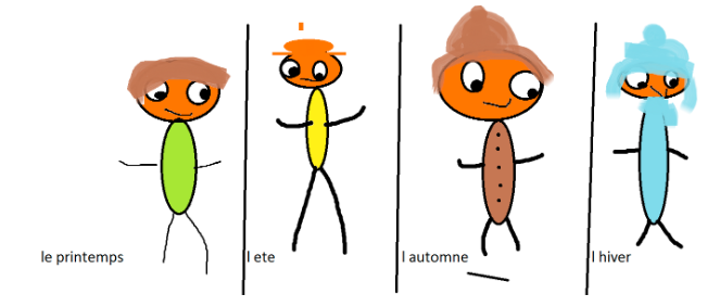 SouthfieldsY5's tweet photo. NB drew these outfits for the 4 seasons! #frenchwithmrinnes https://t.co/XhHb3WIPXC