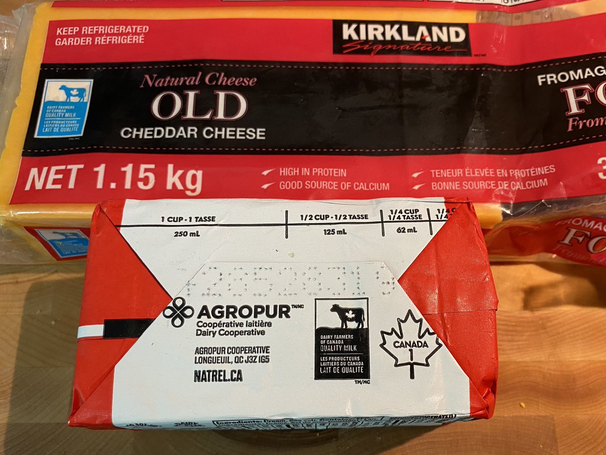 I’m making potato scallop for supper and as I was cutting the #cheese (lol) required for the recipe it dawned on me that measuring a cup of cheese could be as easy as measuring a cup of butter if the measurements printed on the packaging. #ADHDchef #lifehack