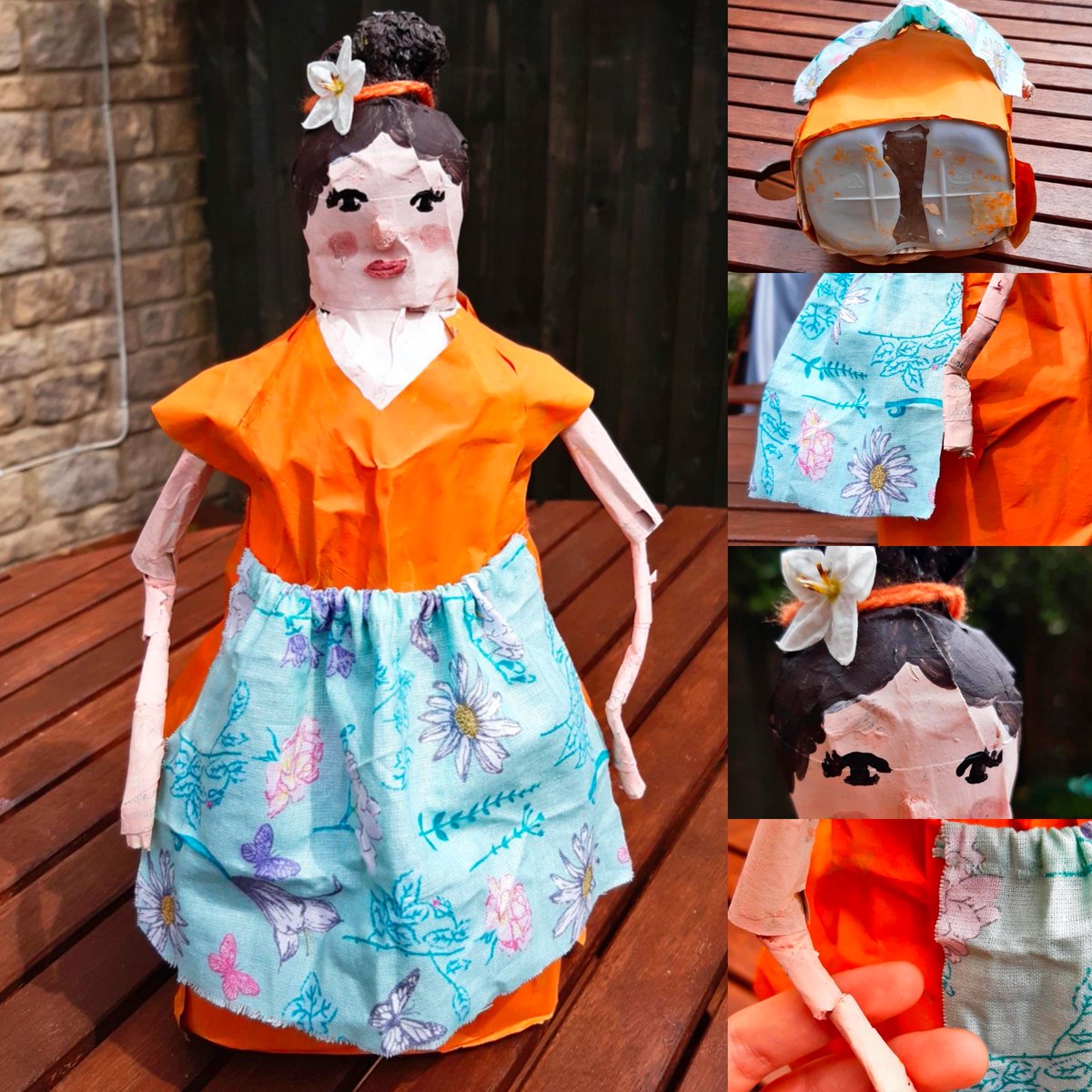 ArtDesignSHS's tweet image. Olga in Y7 has made a doll surely dressed to impress! Who knew a milk carton and paper could look so fabulous? Well done to your hard work! Looking forward to seeing more Y7 sculptures over the next creative days!
