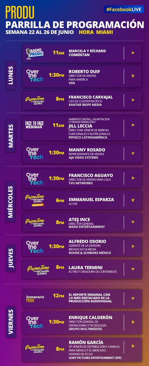 PRODU's tweet photo. ¡Aquí te dejamos la parrilla de programación de esta semana de #PRODUtv y #PRODUtec! 💥🎬

Mira las transmisiones en https://t.co/7V5eqY0xdg 🎥📺 https://t.co/kZR5XOD6ma