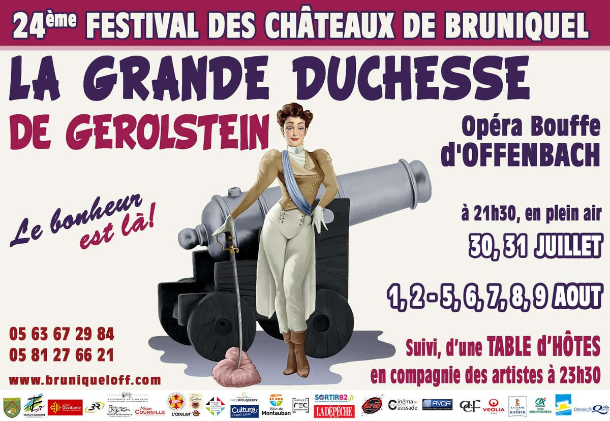 FrankThezan's tweet photo. Le festival reprend ! Découvrez cet été "La Grande Duchesse de Gerolstein" 
Rendez-vous sur https://t.co/cxSasuKhoU pour +d'infos

#festivaldeschateauxdebruniquel #operette #ete2020 #sortir82 #tarnetgaronne #tourismebruniquel #bruniquel #frankthezan #offenbach #festival https://t.co/JXc6gnv1Zx