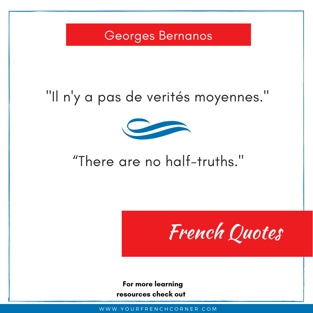 YFrenchCorner's tweet photo. 🇫🇷""Il n'y a pas de verités moyennes."
🇬🇧🇺🇸 “There are no half-truths."

Bonne semaine 😘

#mondaymotivation #quotes #Frenchquotes https://t.co/fJ5GM1plx5