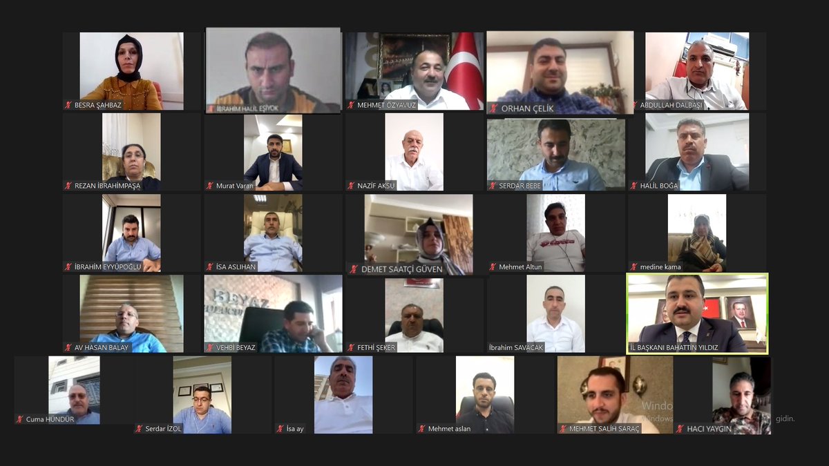 İl Başkanımız <a href="/byildiz63/">Bahattin Yıldız 🇹🇷</a> Başkanlığında Video Konferans Yöntemiyle Yönetim Kurulu Toplantımızı Gerçekleştirdik.
Hayırlara Vesile Olsun.

Toplantımızda Teşkilat Çalışmalarını ve Gündemdeki Konuları Değerlendirdik.

#SevdamızŞanlıurfa
<a href="/Akparti/">AK Parti</a> <a href="/RTErdogan/">Recep Tayyip Erdoğan</a> <a href="/erkankandemir/">Erkan Kandemir</a>  @aagraliez