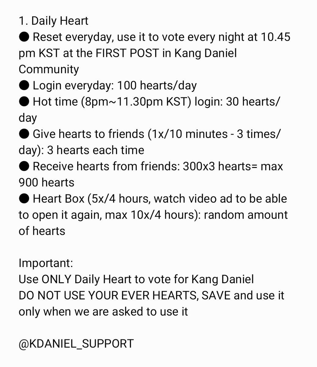 Danity!Kang Daniel is up against BG, so please install choeadol if you haven'tUse this tutorial if you don't know how to do it:  https://bit.ly/2Bgvqi8 Keep collecting Daily & Ever Hearts everydayOnly use DAILY HEARTS to vote unless we are asked to use ever hearts