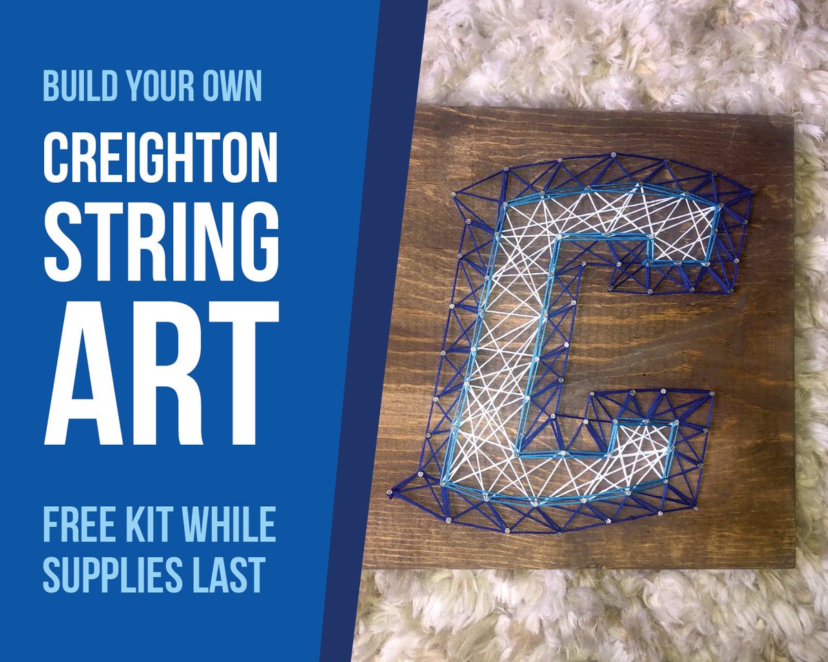 New Student Orientation has partnered with The Makery to provide FREE materials for a string art Creighton C. This kit is FREE for incoming Creighton students while supplies last. Fill out the registration form to reserve your kit.

ow.ly/rGuV50Aesuf