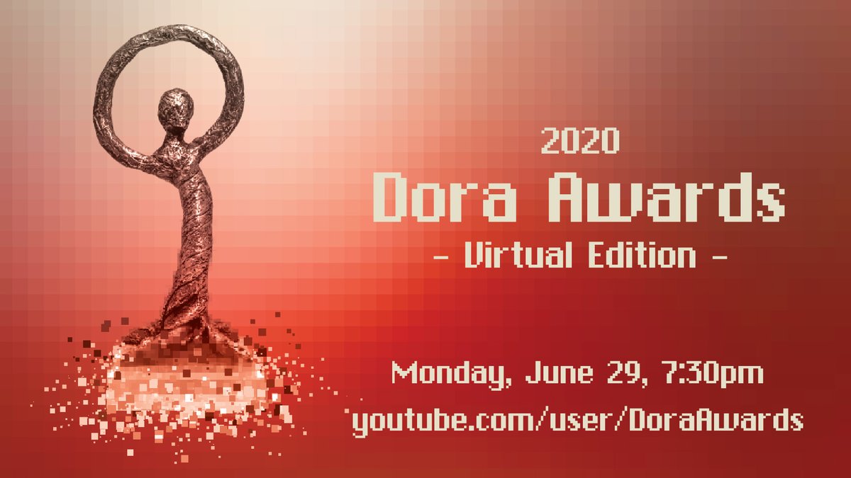 DoraAwards's tweet image. Tune in 1 week today, 7:30pm for the 2020 Dora Awards - Virtual Edition, streaming on YouTube: youtube.com/user/DoraAwards
