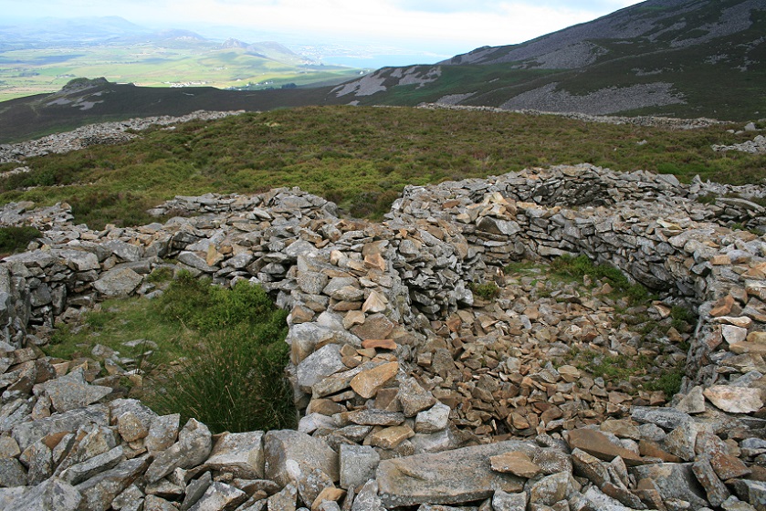 Small oval, terraced enclosures surround the fort, and were likely used as livestock enclosures and vegetable plots. A spring immediately outside the fort provided a water supply for people and animals.