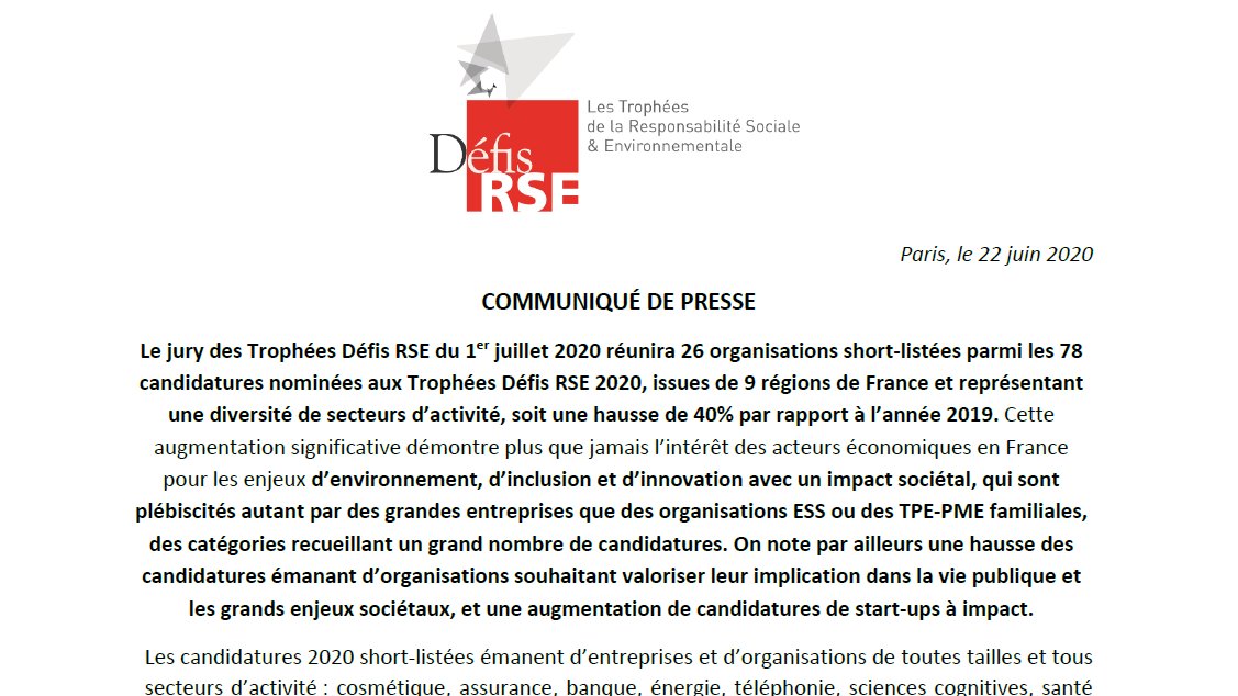 Trophées Défis RSE tweet media