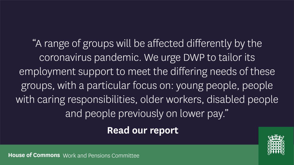 As we move out of the pandemic,  @DWP faces a challenge to support the huge increase in unemployed people after years of record employment.A one-size-fits-all approach won't work.We urge  @DWP to tailor its support to focus on people who've been most hard hit by  #coronavirus.