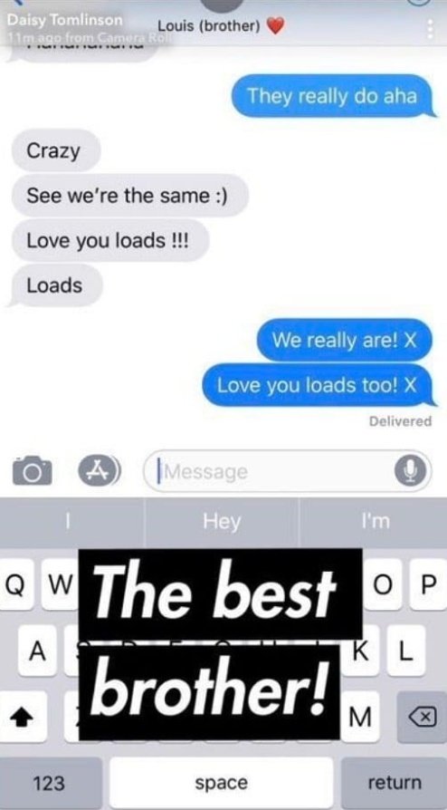 texts between louis and daisy/phoebe. the best brother in the world indeed :')