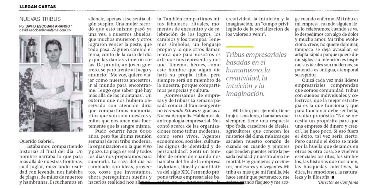 davidescobara's tweet photo. Tribus empresariales basadas en el humanismo, la creatividad, la intuición y la imaginación. https://t.co/3PXwdIjfqb https://t.co/vNM74vTeIz