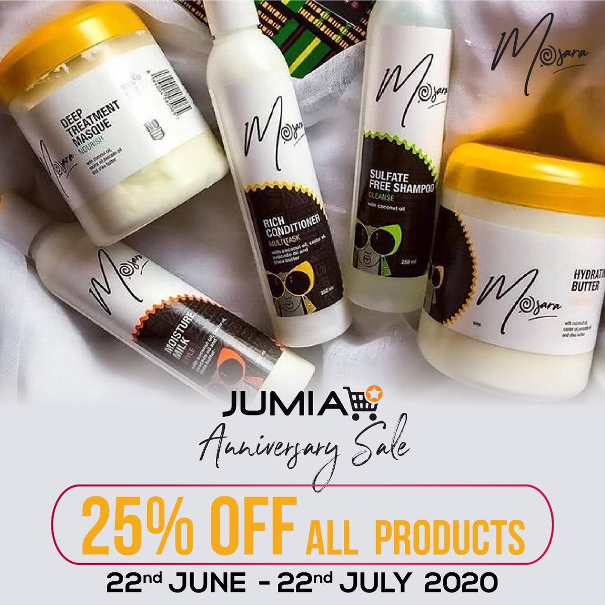 mosarakenya's tweet photo. It’s that time of the year again! Enjoy 25% off all our product line from Jumia!Grab yours while stocks last!

#mosarakenya #mymosara #discovermoisture #jumia #afrohair #naturalhairproducts #organichairproducts https://t.co/dFOp7STNtr