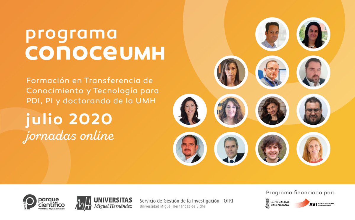 Lanzamos el programa formativo #ConoceUMH de la mano del Vicerrectorado de Transferencia e Intercambio de Conocimiento de la #UMH.

🎯 Para PDI, PI y doctorandos de la UMH.

Te dejamos todo lo que te podemos ofrecer aquí 📎: bit.ly/ConoceUMH

#FormaciónPCUMH #Innovación