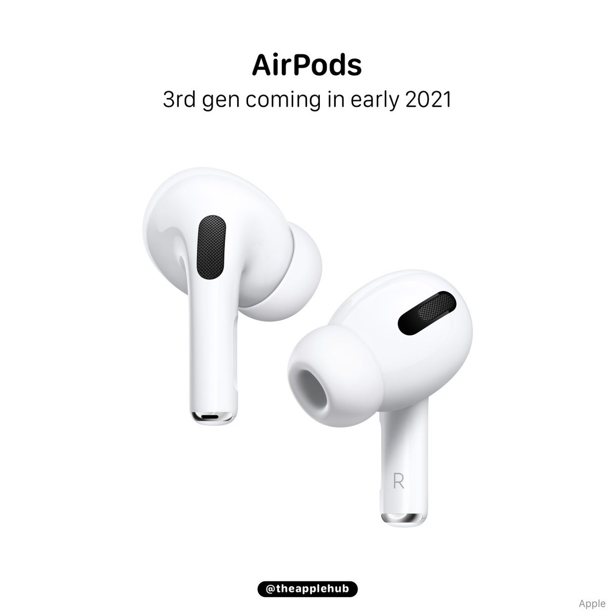 theapplehub's tweet image. According to Ming-Chi Kuo, Apple will launch 3rd generation AirPods with similar design to AirPods Pro in early 2021. Kuo also reiterated that the upcoming iPhone 12 models will not ship with EarPods in the box.