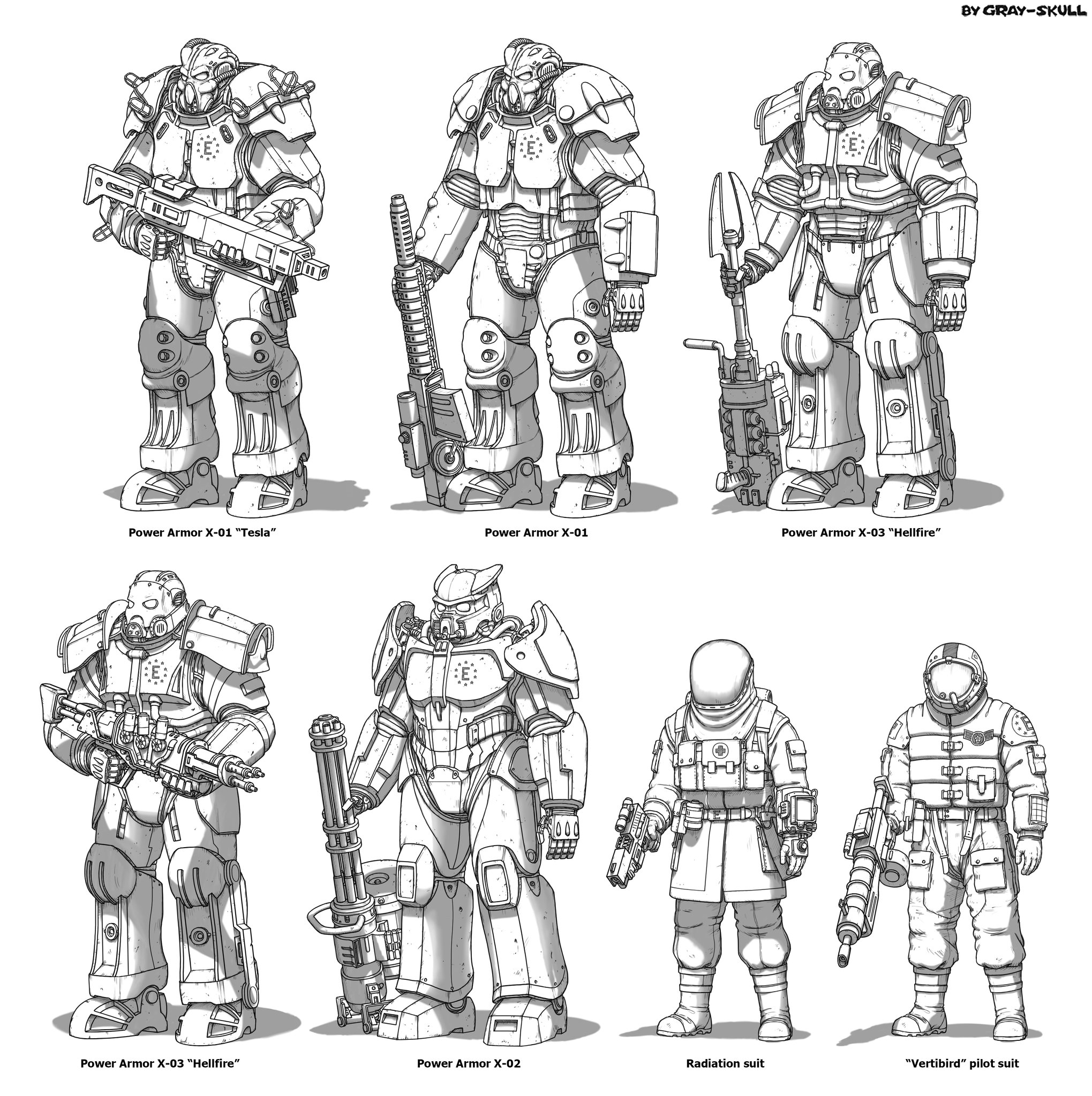 “#fallout #powerarmor #enclave #fallout4 #conceptart #grayskull 
En...