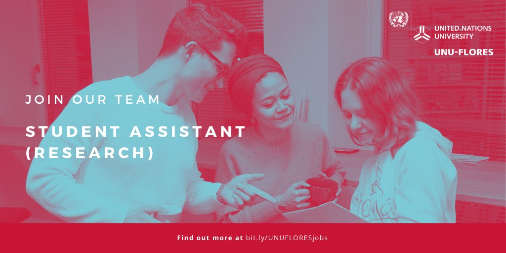 UNU_FLORES's tweet image. #VACANCY: Do you want to play a vital role in supporting ongoing #research? Are you interested in working in a diverse environment and gaining knowledge as well as practical experience on the #NexusApproach? We’re looking for you! Deadline: 30 June bit.ly/UNUFLORESjobs